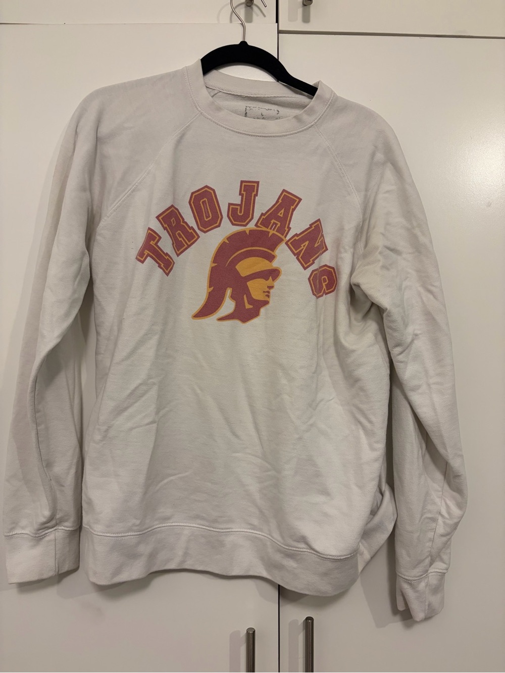 White USC Trojans Graphic Crewneck Sweatshirt